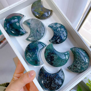 Vente en gros de pierres de cristal naturelles, agate mousse, lunes, Reiki, guérison, best-seller, artisanat en pierre, lune pour la décoration de la maison - Product Image 4