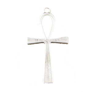 Liontin Anka Salib Mesir Simbol Kehidupan 52x28mm Buatan Tangan, Warna Perak Tibet Vintage, DIY untuk Gelang N - Product Image 1