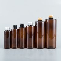 Braune PET-Kunststoff 100ml 150ml 250ml 500ml Nachfüllbare Hautpflege-Tonerflasche mit Gold- oder Silber-Aluminiumoxid-Verschluss