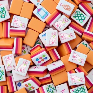 Light Green 4 Layer Foldable Portable Modern American <b>Mahjong</b> <b>Set</b> 160 Pcs Luxury Complete Tiles <b>Set</b> Festival Gift - Product Image 1