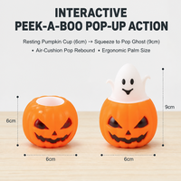 Jouet Squishy Citrouille d'Halloween Fantôme Pop-Up Doux à Presser Anti-Stress Fidget Cadeau pour Enfants et Adultes Idéal pour Fêtes et Vente au Détail