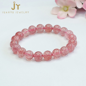 Pedras preciosas e Pulseira De Cristal De Cura De Contas De Cristal Pulseiras Atacado Jóias De Pedra De Quartzo De Morango 3A Pulseira - Product Image 5