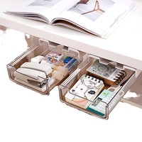 Organisateur de bureau rectangulaire moderne en plastique PC, multifonctionnel, pour outils et fournitures de bureau, boîte de rangement sous table, capacité 1-3L, charge 5kg