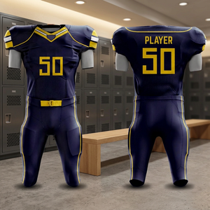 Ensemble de maillots de football américain personnalisés unisexe sans manches col en V imprimé numérique sur le devant respirant anti-humidité en maille taille élastique - Product Image 3