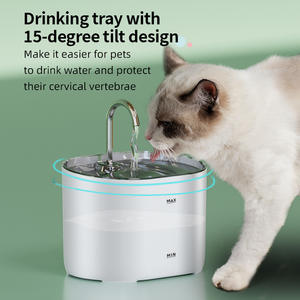 Fontaine à eau pour animaux de compagnie, pour chats et chiens, design arrondi, détachable, réutilisable, avec tête en acier inoxydable FT666 - Product Image 4