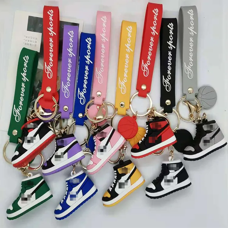 Jinwei Gift Fashion Promotional Mini 3d Shoe PVC Keychain Charms Custom Silicone 3d Sneaker Keychain