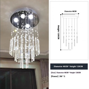 モダンヨーロピアンデュプレックスロフトヴィラ大型階段シャンデリアクリスタルロングペンダントホテルヴィラホームプロジェクト設置 - Product Image 6