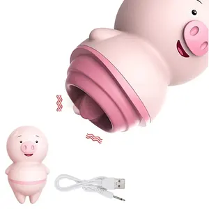 Hot selling Sexy Pig Clitoris Tongue licking Vibrator Clit Nipple Massager Fast Orgasm Sex Toys Adult Erotic Goods