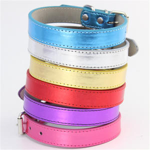 Holesale-<span class=keywords><strong>collar</strong></span> metálico para perros y gatos, color blanco, de cuero - Product Image 1