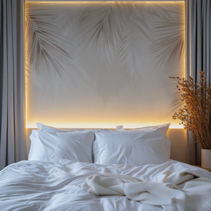 Papel Tapiz de PVC con Diseño de Hojas de Palma Beige Estilo Bohemio, Mural Personalizado en Tonos Tierra Neutros para Decoración de Paredes de Dormitorios y Salas de Estar, Fácil de Instalar - Product Image 4