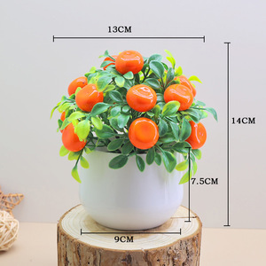 Nueva simulación de planta de fruta en maceta cereza melocotón naranja manzana frutas planta fruta falsa bonsái interior sala de estar decoración de escritorio - Product Image 6