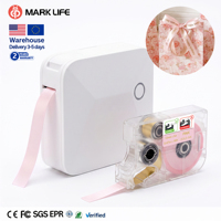 Imprimante à ruban Marklife R15 12mm 203dpi, machine de transfert thermique sans fil pour étiquettes et rubans DIY, impression couleur pour cadeaux
