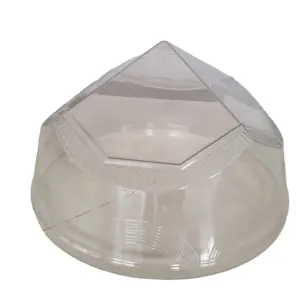 Pantalla de plástico de policarbonato transparente grande personalizada para exteriores, cubierta de luz hexagonal, pantalla de lámpara de plástico de formación de vacío grande y gruesa