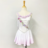 Gaun Balet Romantis Profesional Rok Tutu Balet Ombre Putih-Lavender untuk Cupid & The Talisman