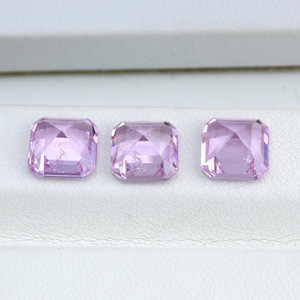 Lavender Purple Synthetic Garnet Loose Gemstone Square Cut For Jewelry Making - Product Image 2