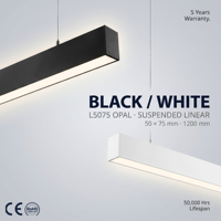 Lampu Gantung LED Linear 2FT 20W yang Dapat Disambungkan, Diffuser Opal, Aluminium 6063, 120lm/W, 5CCT, PF 0.9, Bebas Kedip, CE RoHS, Ra80, IP20 untuk Kantor