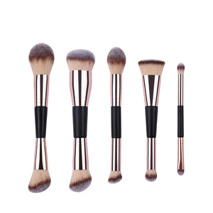 ชุดแปรงแต่งหน้า 5 ชิ้น แบบสองด้าน สำหรับรองพื้น คอนซีลเลอร์ คอนทัวร์ ไฮไลท์ ชุดแปรงสำหรับเดินทาง - Product Image 1