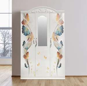 Vente en gros populaire armoire de chambre de filles avec miroir armoire en métal à 3 portes armoire à vêtements en acier lemari pakaian - Product Image 5