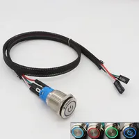 Câble de commutation à bouton métallique pour PC, bouton d'alimentation SW pour ordinateur, bouton de réinitialisation SW avec câble, auto-réinitialisation / auto-bloquant