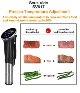 Machines et bâtons de cuisson <span class=keywords><strong>sous</strong></span> <span class=keywords><strong>vide</strong></span> en acier inoxydable CE, circulateurs à immersion 1200W, contrôle précis de la température et du temps pour usage domestique - Product Image 3