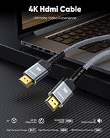 Câble HDMI 2.0 FJGEAR 4K haute vitesse blindé stable pour téléviseur 4K/PC/console de jeu, bureau/home cinéma, certifié CE, en fer