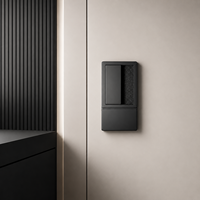 Serrure de porte de chambre à coucher invisible magnétique silencieuse minimaliste moderne pour portes en bois, design plat noir, utilisation intérieure universelle