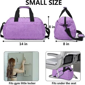 Bolsa de gimnasio de lona portátil a la moda, Material Oxford de tamaño pequeño, gran capacidad, cierre de cremallera, patrón de letras, Unisex para deportes de viaje - Product Image 2