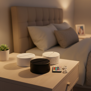 Base de Lámpara LED 3D con Diseño de Grietas, Luz Nocturna de Ilusión de 16 Colores, Alimentada por Batería USB para Decoración del Hogar - Product Image 1