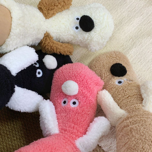 Calcetines de mujer con forro polar, diseño de cara de perro, hasta la pantorrilla, gruesos, cálidos, antideslizantes, para uso en interiores - Product Image 2