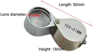 Loupe de Bijoutier 10X / 20X / 30X, Loupe à Diamant en Verre, Loupe Oculaire Ronde en Métal pour Bijoutiers, Loupe Grossissante 21mm - Product Image 2