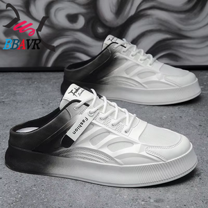 Zapatos Casuales de Hombre Primavera-Verano 2025, Pantuflas Modernas de Media Caña, con Forro de Malla, Diseño Simple en PU, Estilo Versátil - Product Image 1