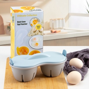 Vaporera Ecológica de Doble Orificio con Tapa, Compatible con Microondas, Caja de Plástico para Cocinar al Vapor, Bandeja para Cocinar Huevos al Vapor - Product Image 4