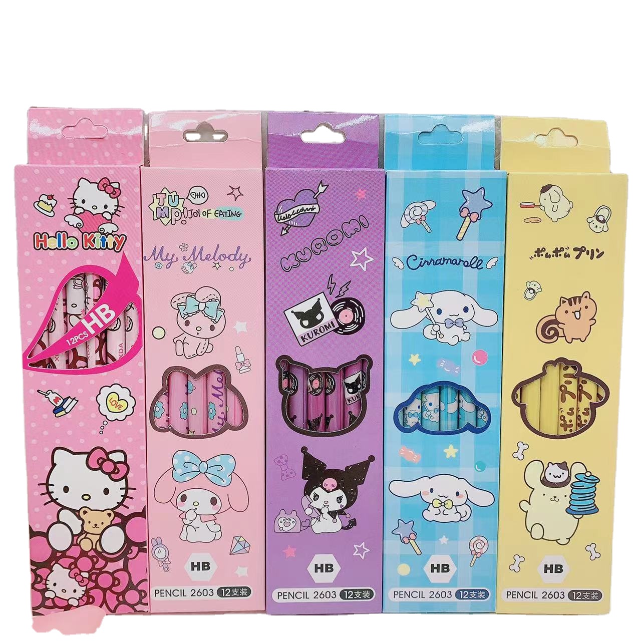 DHF182 Sanrio мультфильм милый HB карандаш для студентов канцелярские принадлежности для рисования эскиз поставляется с резиновой головкой набор карандашей