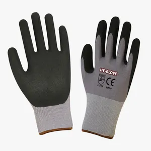 15 Gauge Sandy Nitrile Automotive Assembly Safety Work Gloves Anti Slip Nitrile Sandy Coated Gloves