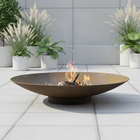 YIJIE Brasero Chauffant Personnalisé pour Jardin, Style Rustique en Acier Corten, Gaz Naturel, Revêtement Poudré, Table de Cuisson Extérieure