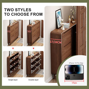Premium Modern <strong>Rustic</strong> Wooden Luxury Zapatera Ultra Thin Space Saving <strong>Rack</strong> Living Room Furniture <strong>Shoe</strong> Cabinet - Product Image 3
