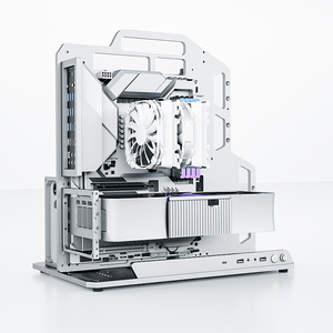 Boîtier d'ordinateur de jeu Socooler SOC-AE haut de gamme en alliage d'aluminium, tour moyenne, panneau en verre trempé sur trois côtés, prise en charge ATX, audio/USB - Product Image 2