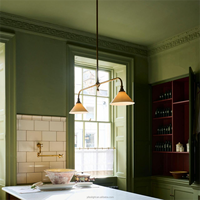 Luminaire suspendu en cuivre industriel avec abat-jour en céramique, luminaire moderne pour chambre à coucher, salle à manger, salon, villa