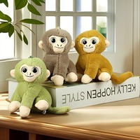 Jouet en peluche singe doré réaliste et mignon, style animal, avec grands yeux, en coton PP, pendentif porte-clés en sac filet