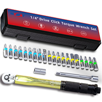 Conception spéciale 45 dents CR-V 23 pièces 1/4 ''20-200lb.ft or clé dynamométrique ensemble d'outils à douille bricolage Kit d'outils à main multifonctionnels