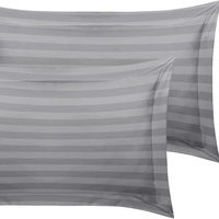 Drap de lit d'hôtel en satin de coton Queen King Twin Size Parure de lit confortable de luxe à rayures de couleur personnalisée avec 2 taies d'oreiller