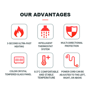 Điện tankless Máy nước nóng cho phòng tắm ngay lập tức nước nóng tắm dẫn hiển thị nhiệt độ tiếng Anh Đức nhựa - Product Image 3