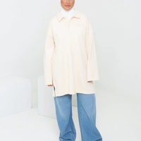 Vêtements de sport musulmans, vêtements de sport hijab, vêtements de sport pour femmes, femme, polo écru