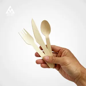 Cubiertos de plástico de almidón de maíz de bambú de madera desechables resistentes compostables 100% para fiesta de Camping