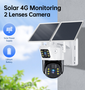 กล้องวงจรปิดรักษาความปลอดภัยแบบ PTZ พลังงานแสงอาทิตย์ 6MP 2 เลนส์ 2 จอภาพ รองรับ <span class=keywords><strong>4G</strong></span>/Wifi พร้อมระบบตรวจจับความเคลื่อนไหว PIR สำหรับภายนอกอาคาร ไร้สาย มาตรฐาน IP66 ใช้แบตเตอรี่ เหมาะสำหรับบ้าน - Product Image 1