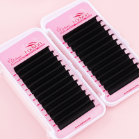 Fadvan OEM ODM Extensions de cils en cheveux synthétiques premium noir mat, longueur naturelle 0.03, en plateau pour cils Easy Fan