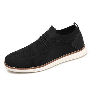 RO Men Breathable Knit Casual Shoes Fabric Upper MOOD Sole Lightweight Comfortable Lace up Walking Shoes - Product Image 2