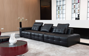 Sofá de Tres Plazas Laurence, Cuero Genuino de Vaca, Estilo Casual Minimalista de Diseño, Diseño Modular, Relleno de Esponja de Alta Densidad - Product Image 3