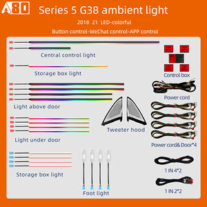 A80 64 couleurs éclairage ambiant <span class=keywords><strong>dynamique</strong></span> pour <span class=keywords><strong>BMW</strong></span> série 5 F10 F11 2011 - 2017 atmosphère intérieure accessoires d'éclairage LED - Product Image 3