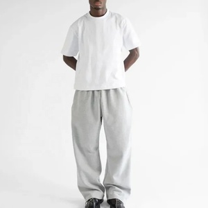 Baggy personnalisé 400gsm pantalon évasé hommes pantalons de <span class=keywords><strong>jogging</strong></span> haute qualité surdimensionné hommes polaire large jambe droite pantalons de survêtement empilés - Product Image 2
